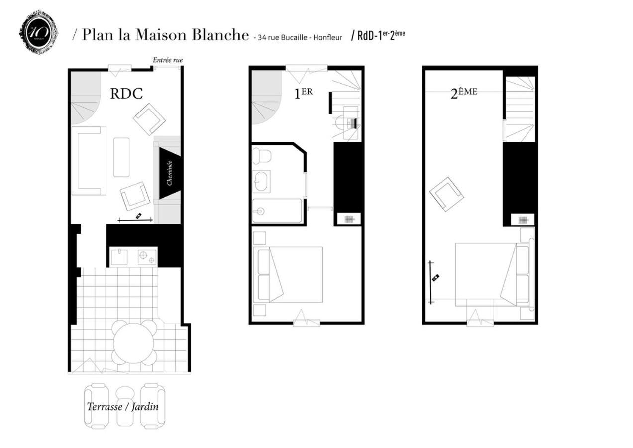 La Maison Blanche Du 10Honfleur Buitenkant foto